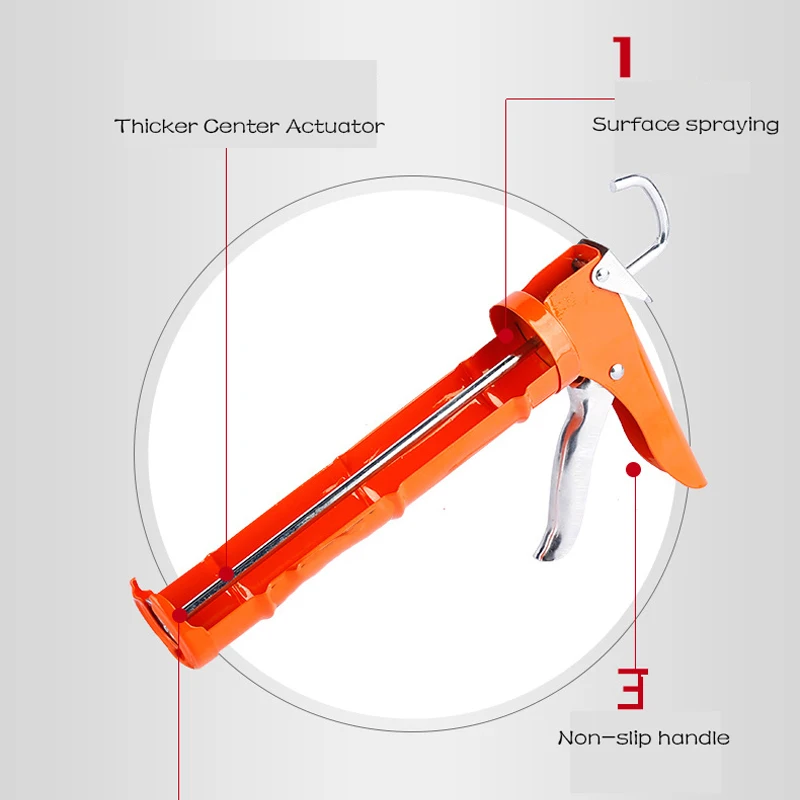 Alat tangan gabungan ubin alat beton aplikator silikon profesional nosel silikon agen Caulking pistol Sealant dapat diputar