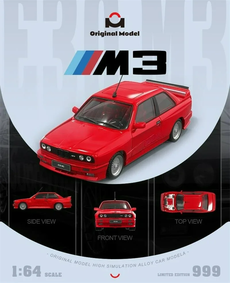 

Оригинальная модель OM 1:64 E30 Red Limited999, модель автомобиля из сплава