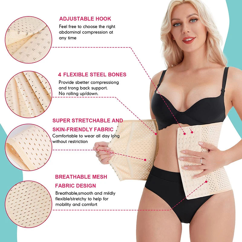 Upgraded Classic Waist Trainer Shapewear 28CM Girdle Breathable Tummy Control Slimming Belt Corset Hourglass Body Shaping Sheath