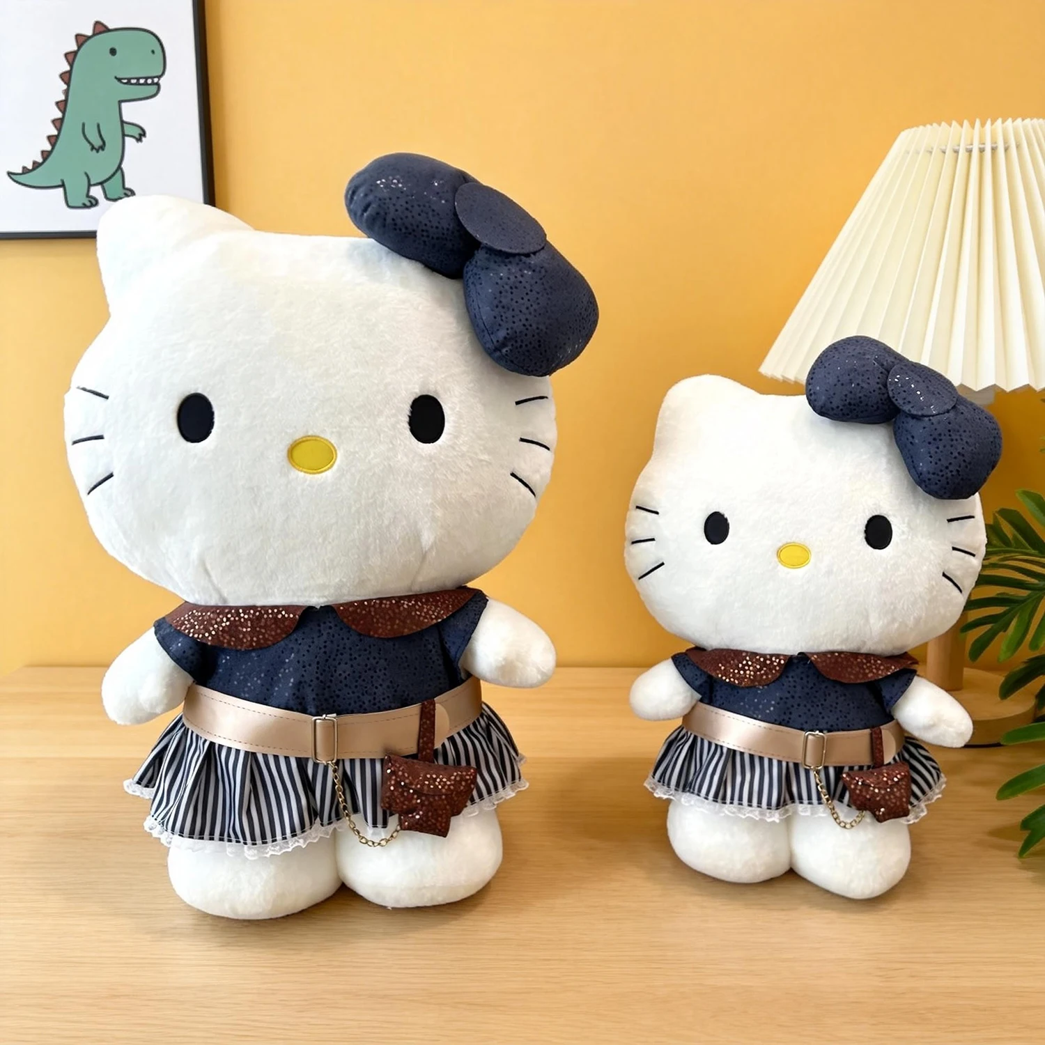 

New Sanrio Large Size Retro Kt 40/80cm Cute Hello Kitty Plush Soft Stuffed Animals Toys Birthday Gifts Room Decoration Doll