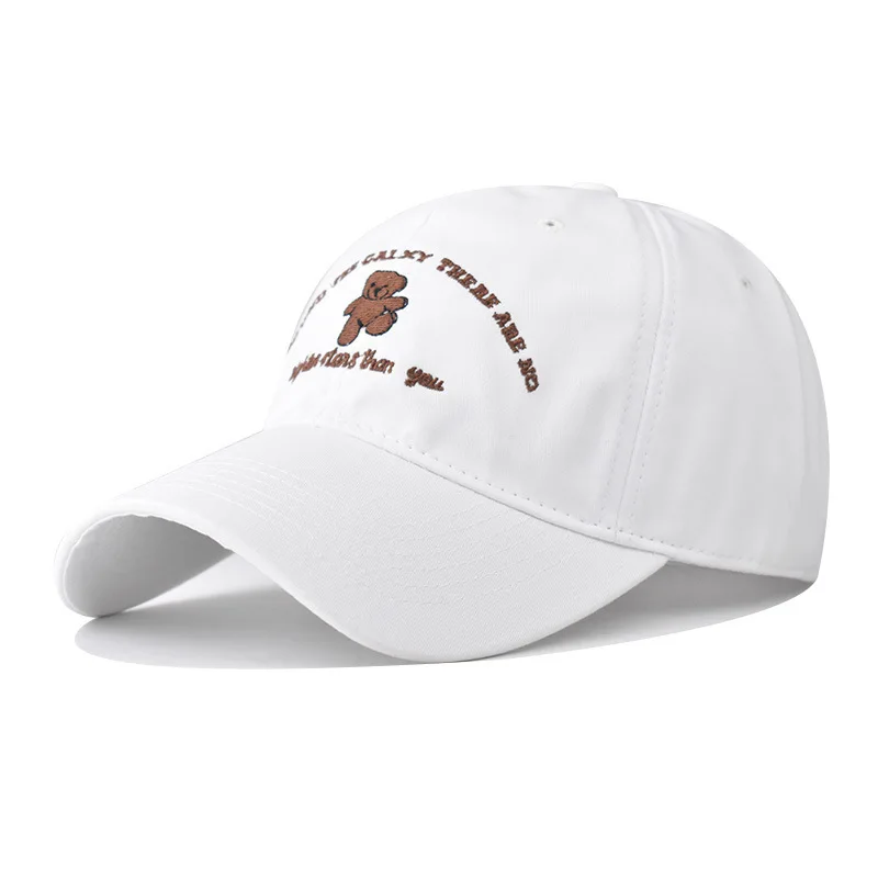 

New Cotton Cartoon Bear Embroidered Baseball Outdoor Versatile Sweat-Absorbing Washed Cotton Golf Dad Hat
