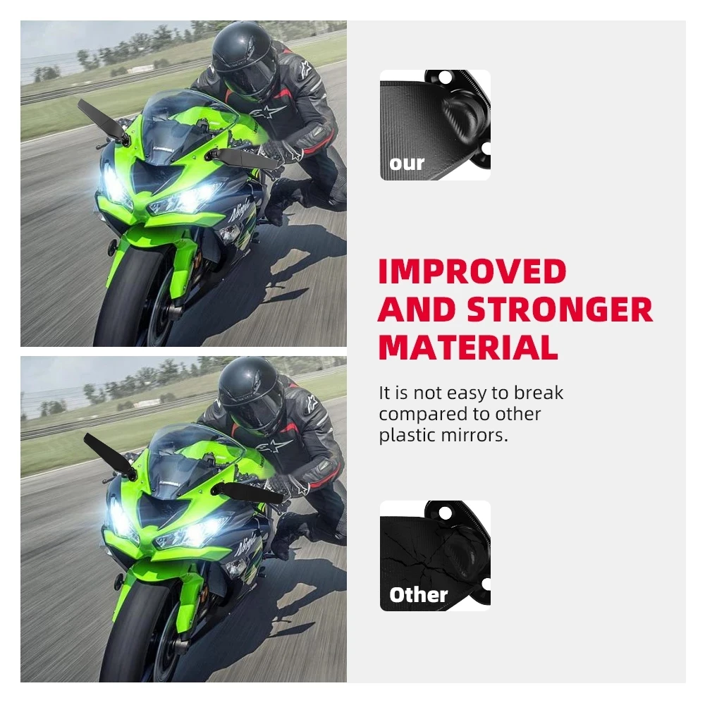 Für KAWASAKI ZX-10R ZX10R 2018 2019 2020 2021 Außenspiegel Motorrad Seitenspiegel Einstellbare Dreh Rückspiegel CNC