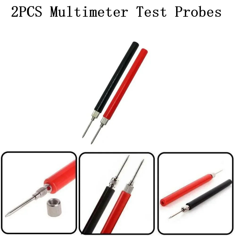 2PCS 128mm Multimeter Spring Electrical Test Probe Tip Hook Wire Connector For Stainless Steel Needle Test Leads Pin