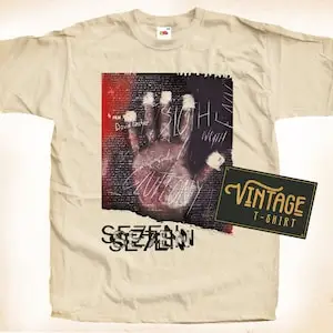 SEVEN SE7EN T shirt Tee Natural Vintage Cotton Movie Poster Beige All Sizes