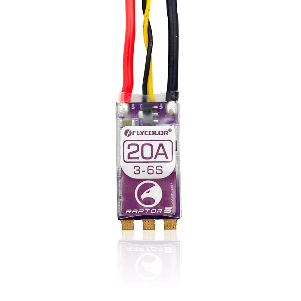 FLYCOLOR Raptor5 Brushless ESC 3-6S Drone ESC 32Bit G701 PWM 128K Single 20A 35A 45A 50A ECS Dshot Proshot for FPV Racing Drones