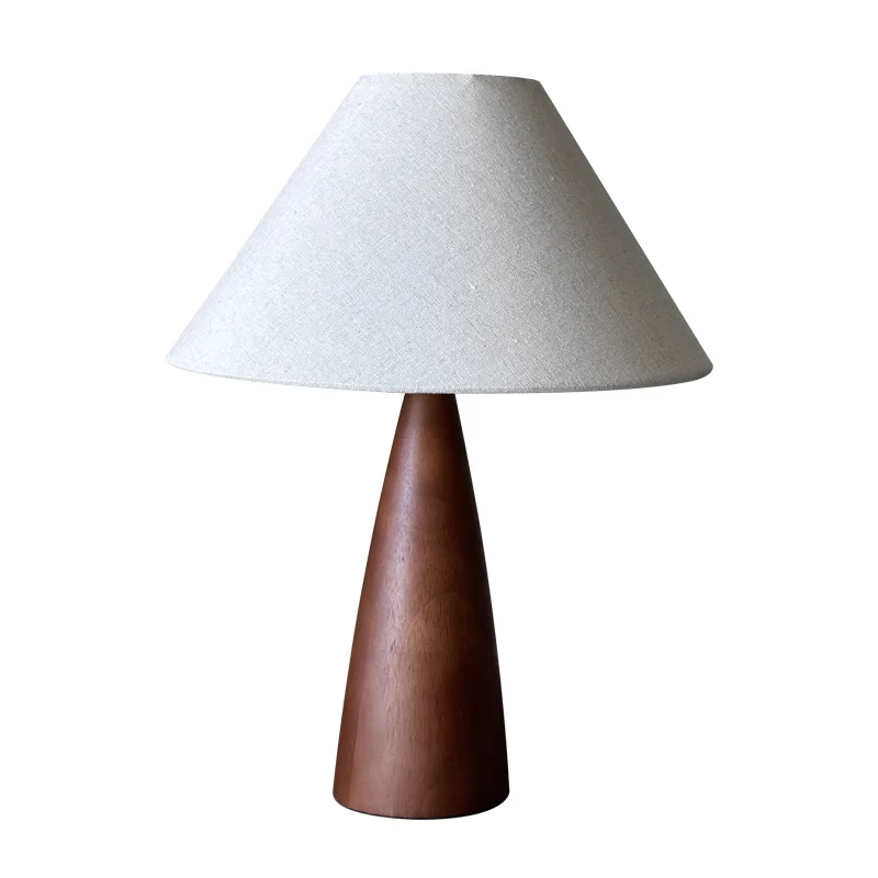 Wabi-sabi wind study desk lamp medieval solid wood bedroom atmosphere bedside lamp high-end designer zen retro