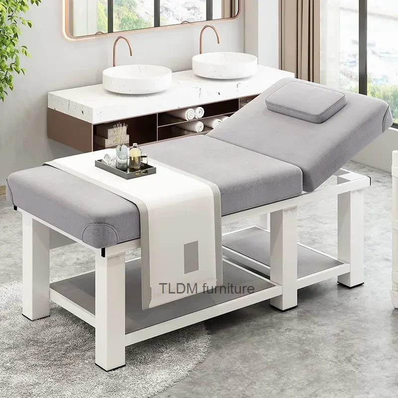 

Spa White Massage Table Headboards Thai Tattoo Portable Comfort Folding Bed Mattresses Cama Dobravel Beauty Furniture MQ50MB