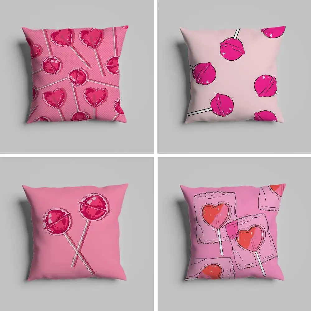 

Pink Candy Pillow Case Pillowcase For Car Pillows 60x60 Cushions Luxury Double Sided Cover Home And Decoration Sofa 30x30