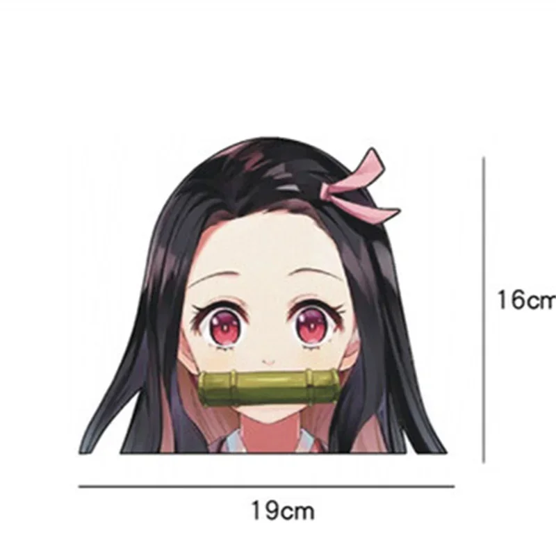 MN1 Funny Anime Car Sticker Inosuke Zenitsu Nezuko Anime Waterproof Reflective Cute Car Bumper Decal Sticker Cosplay Costume8/yG