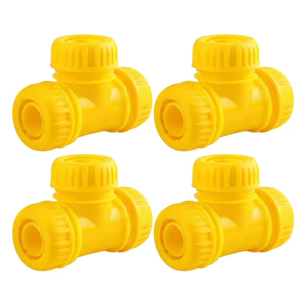 4pcs Plastic Three Way Garden Hose Connector for Stable Water Branching with 1 inch 3/4 inch 1/2 inch Thread Compatibility