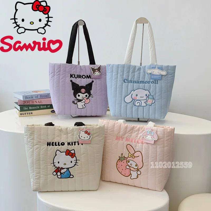 

Sanrio Hello Kitty New Women's Handbag Luxury Brand Original Women's Shoulder Bag Embroidery Fashion Large Capacity Tote Bag