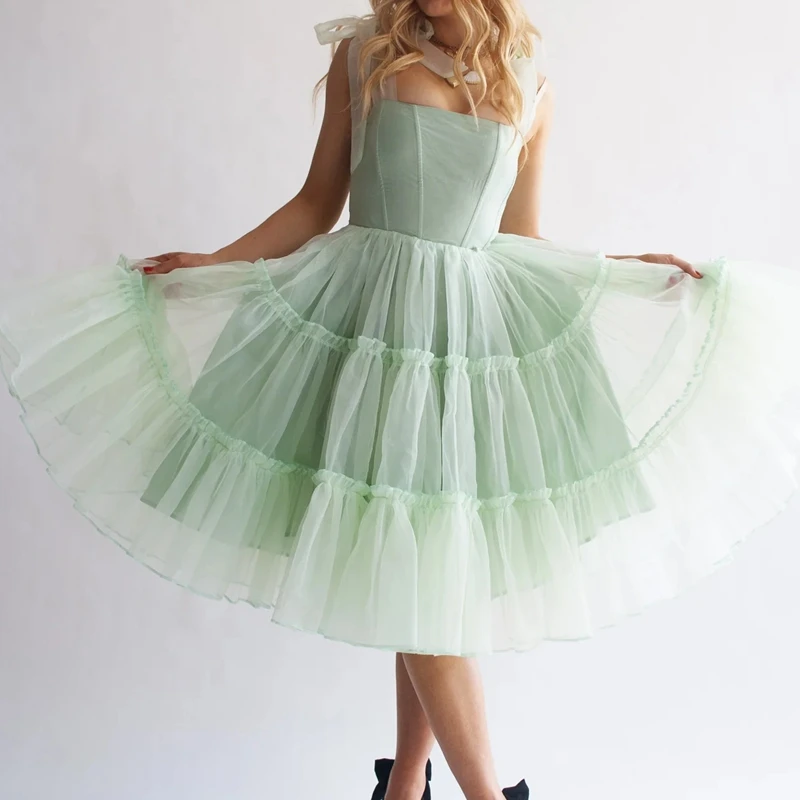 Cute Ruffles Multi-layers Goth Lolita Dress Kawaii Girl Birthday Party Ball Gown Dress Women Vintage Tie Up Strap A-line Dress