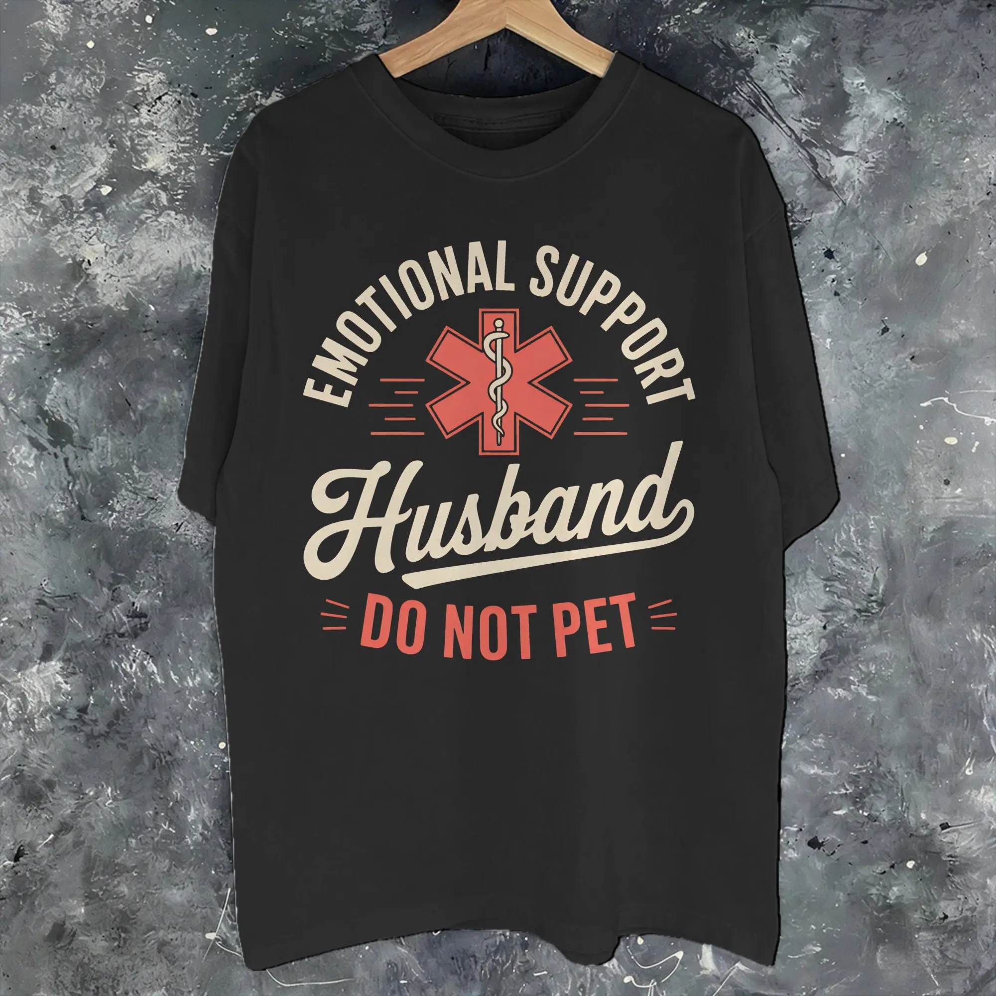Summer Emotional Support Husband Do Not Pet T Shirt For Unisex  Pure Cotton T-shirts Short Sleeve Tops