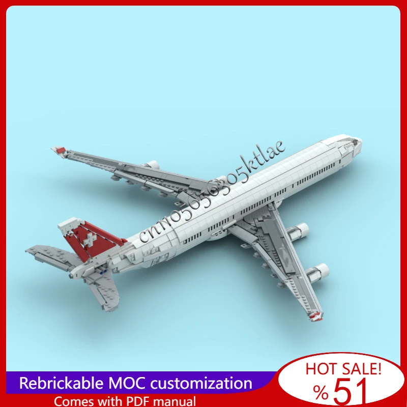 โมเดลเครื่องบินแอร์บัส A340 300 แบบมีล้อลงจอดแบบยืดหดได้ ของเล่นตัวต่อ MOC ของเล่นเสริมพัฒนาการ ของขวัญเซอร์ไพรส์สำหรับเด็ก ของขวัญคริสต์มาส