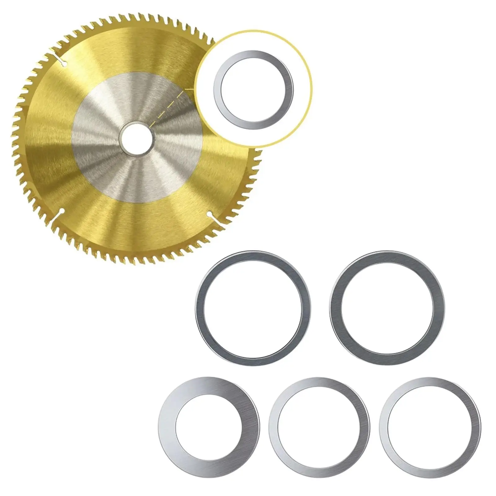 Lame de Scie Circulaire en Métal, Anneaux de Réduction, Roue de Conversion, Joint de Disque Carlé pour le Calcul, Outils de Travail, Meulage de Rêves, 5 Pièces