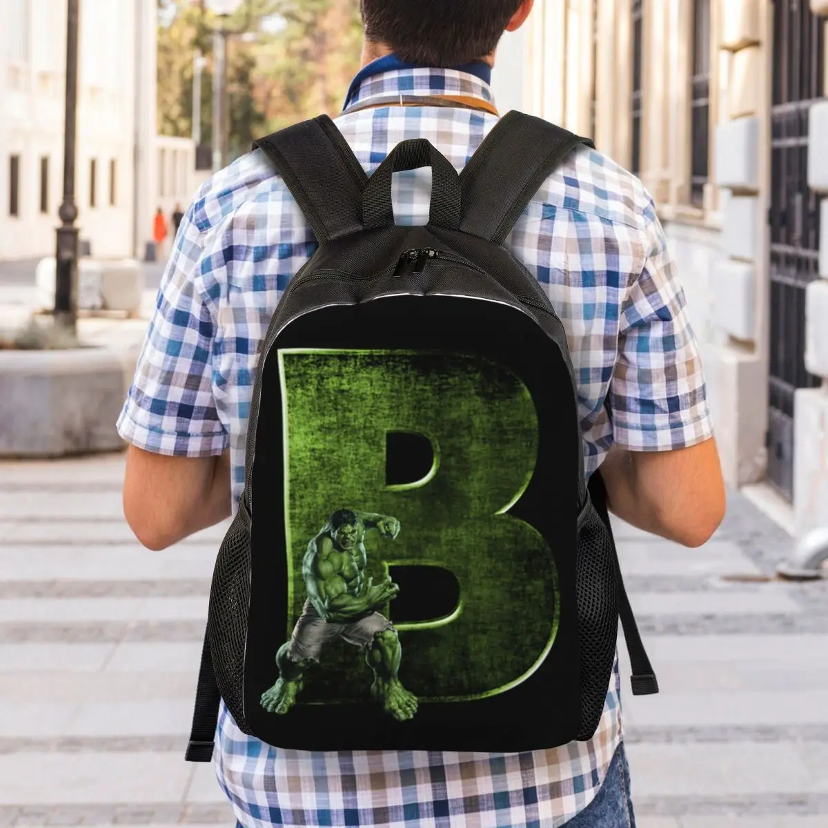 Zaino per Laptop supereroe personalizzato donna uomo Bookbag di base per borsa Hulk verde per studenti della scuola universitaria