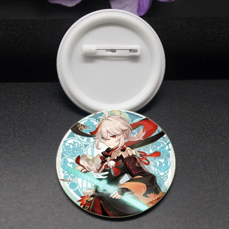 58mm Fashion Jewelry Pop Game Genshin Impact Brooch Kaedehara Kazuha Pins Cartoon Cosplay Badage Accessories for Backpack Gifts