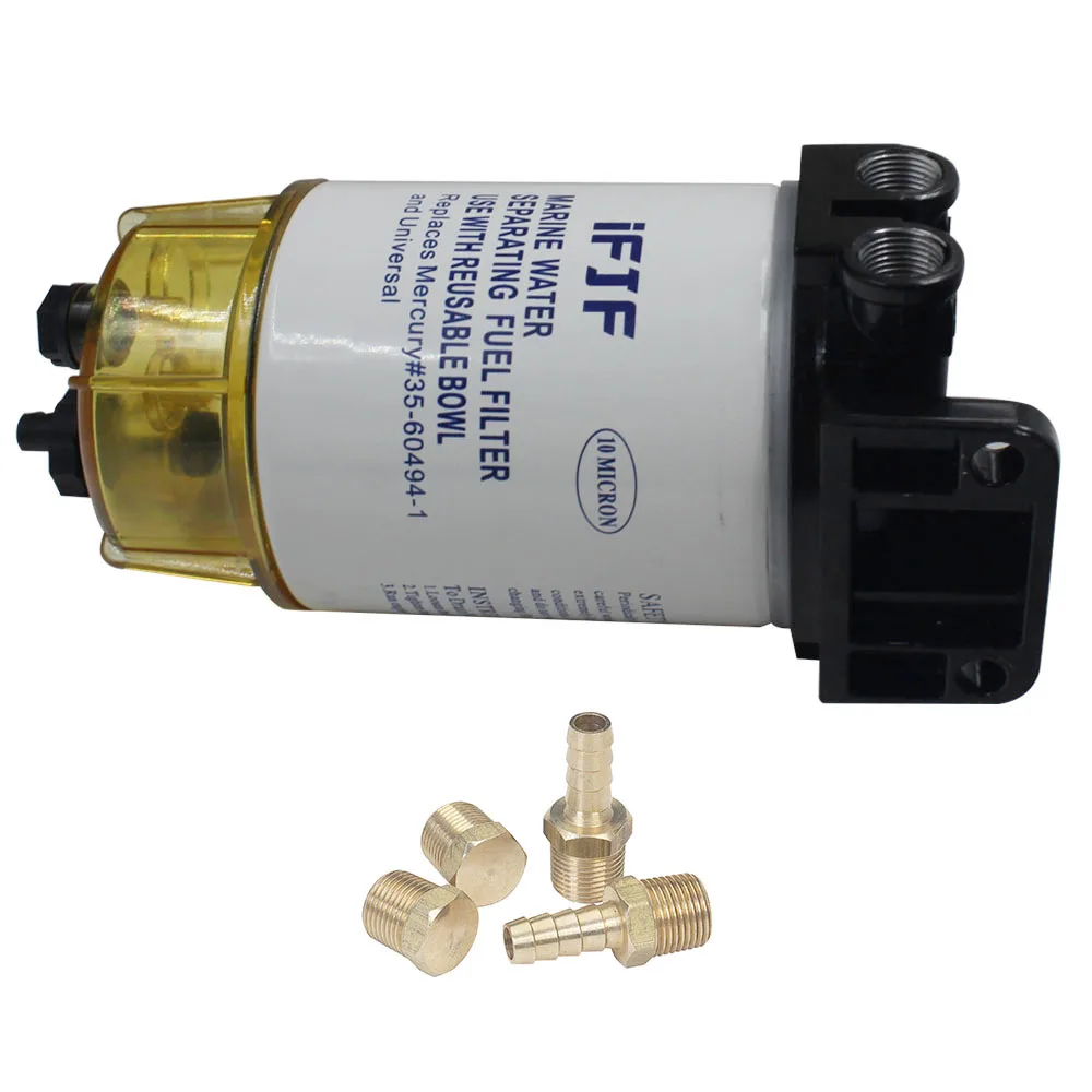 35-60494-1 Fuel Water Separating Filter 3/8 Inch NPT Port for Outboard Motor Mercury S3213 S3214 10 Micron Marine