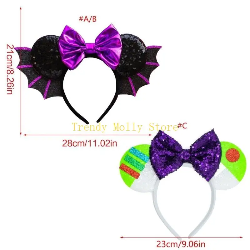N5KB Unieke Bat Wing-hoofdband Haaraccessoires voor Halloween-decoraties Feest haarhoepel voor vrouwen hebben