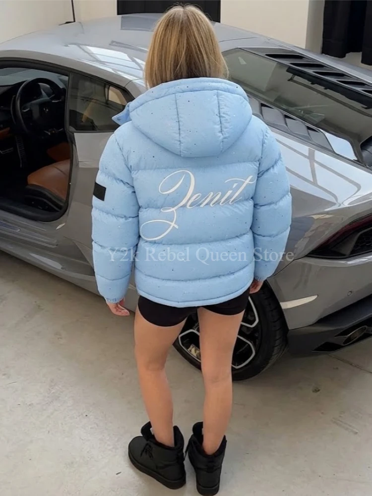 Women's Harajuku Winter Padded Cotton Jacket Thick Warm Coat Women's Vintage Zip Up Outerwear Casual Streetwear Fashion Parkas