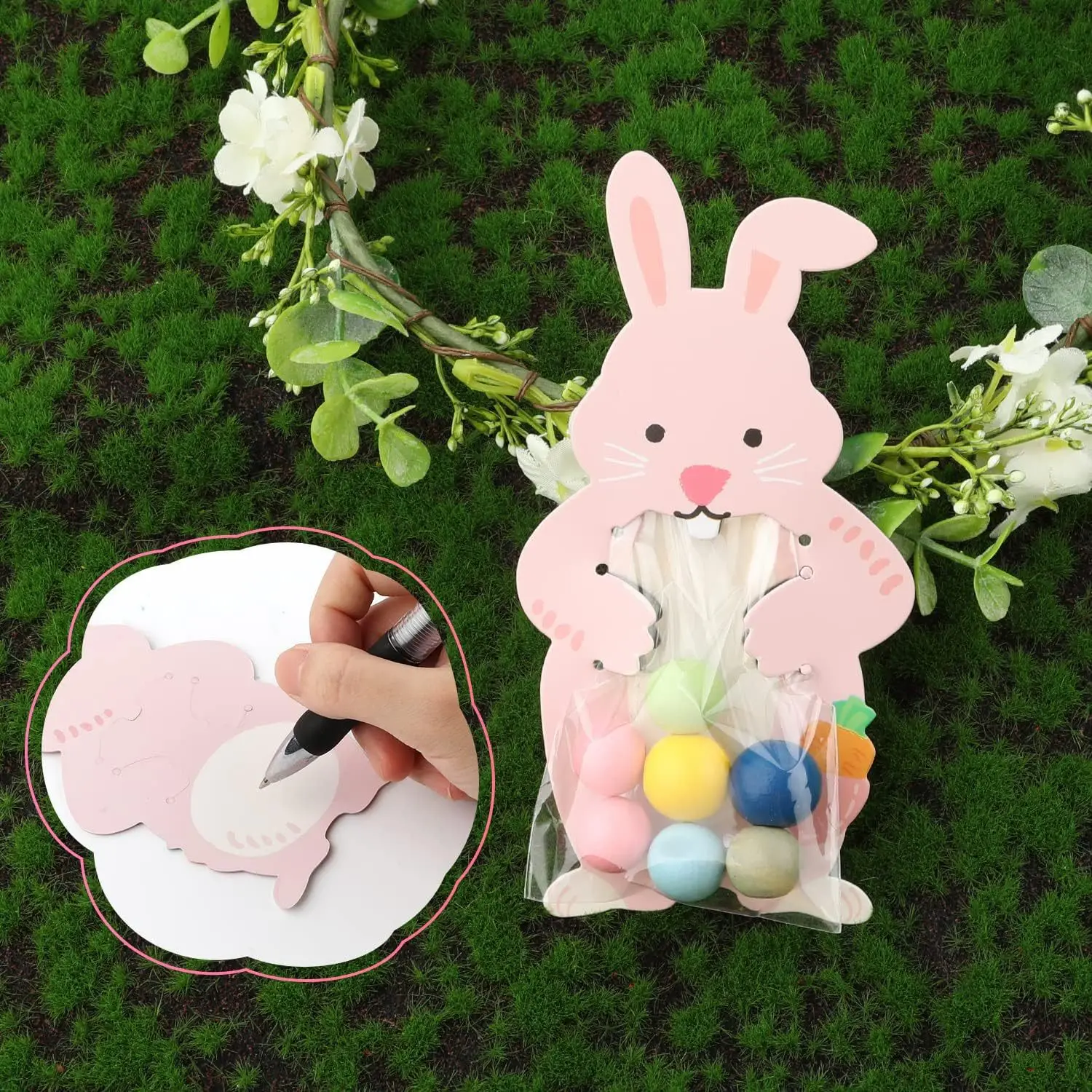 1set Cartoon Rabbit Candy Boxes Rabbit Lollipop Cards for Happy Easter Spring Party Decorations Kids DIY Gifts Packaging Supply