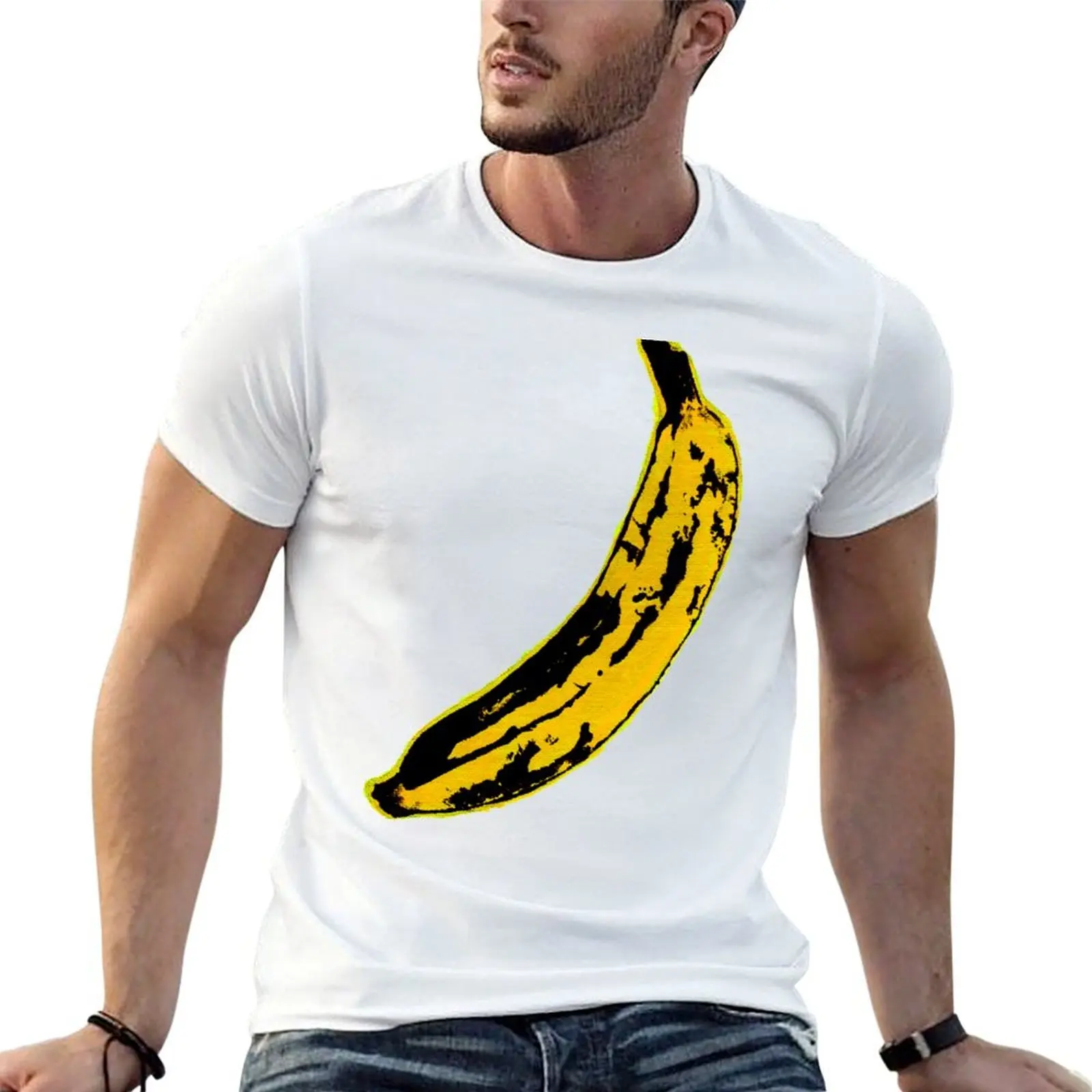 Lässige Männer Groß für Männer T-Mann Baumwollhemden T-Shirt Freizeithemd Mann Banan T-Shirt