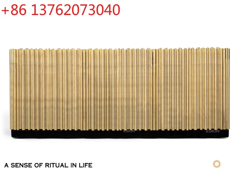 New Luxury High Quality Designers Model Black painted wooden cabinet electroplated Gold Stainless Steel Sideboard For Villa