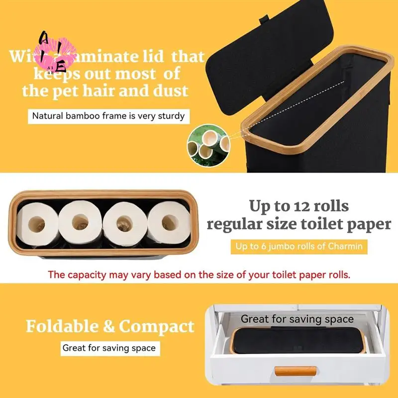 

A11E-Бамбуковая подставка для туалетной бумаги с бамбуковой крышкой для туалетной бумаги, шкафа, ванной комнаты