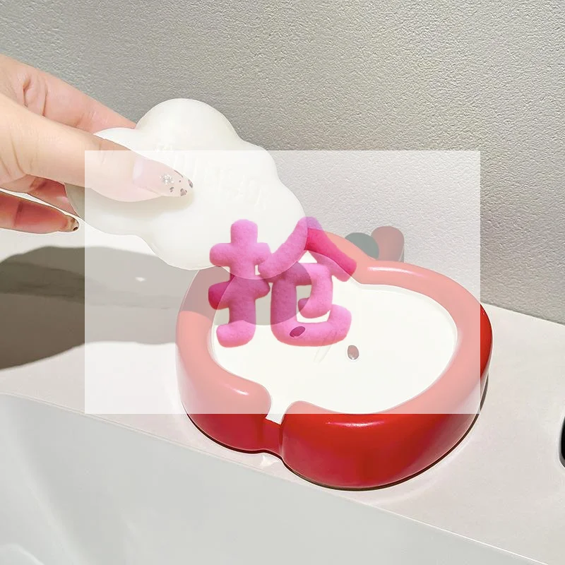 

Creative Apple Soap Tray Portable Soap Dish Drain Soap Storage Box Bathroom Cute Soap Storage Rack Home Decoration Ornament