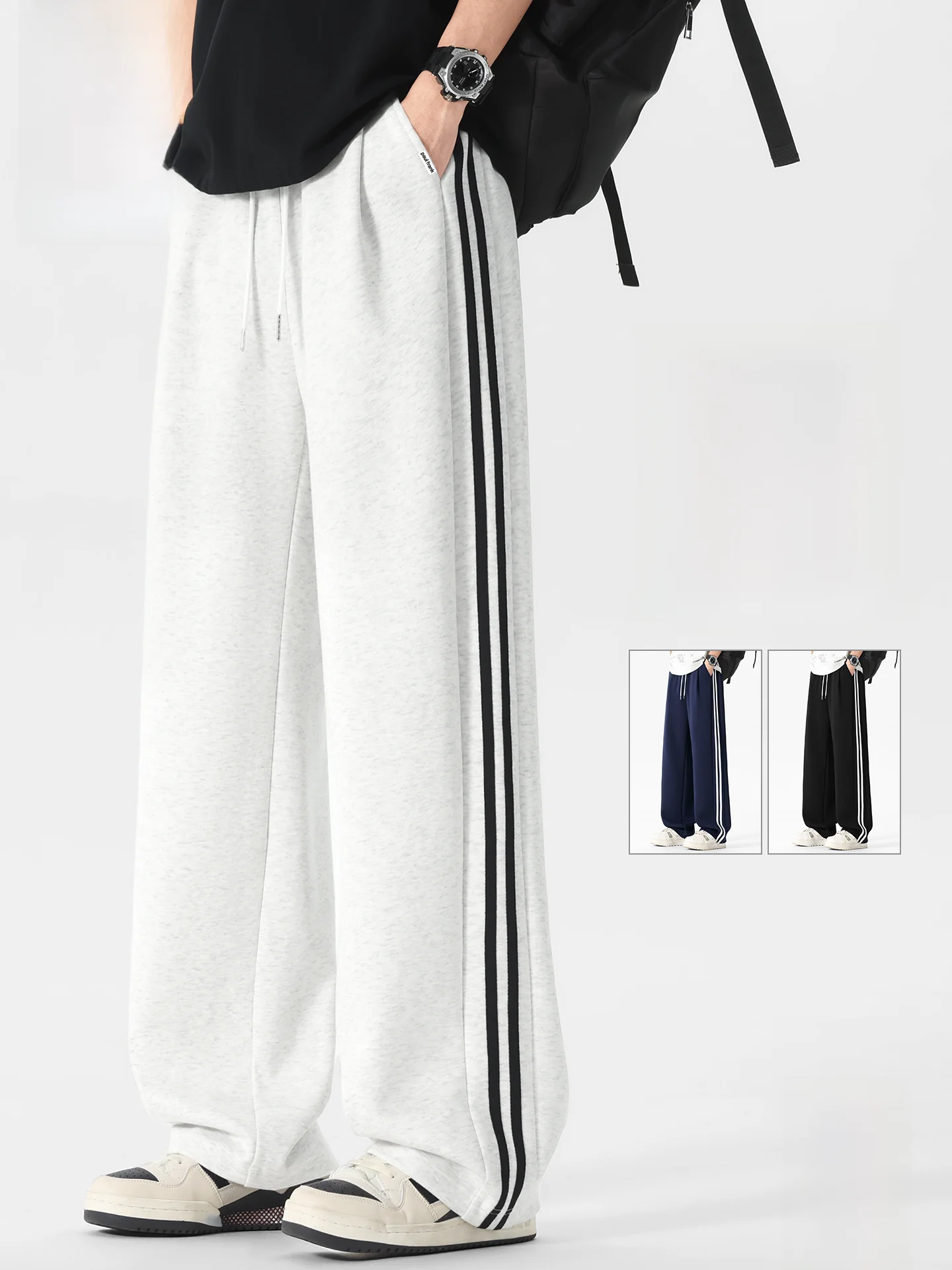 

American Sle Casual Sweatpants Men's Loose Drapey Sport Long Trousers Spring 2026 Straight Leg High Waist Trousers