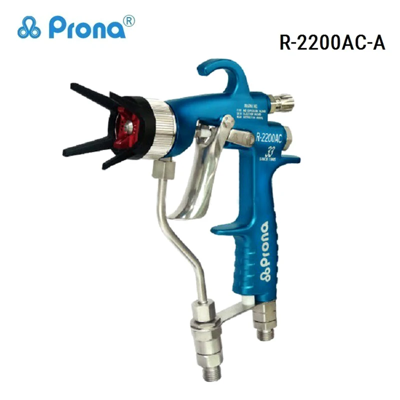 Prona Airless High Pressure Paint Spray Gun R-2200AC Air Mix Pistol R-4700AC Air Assisted Sprayer 200bar 20Mpa 2900psii