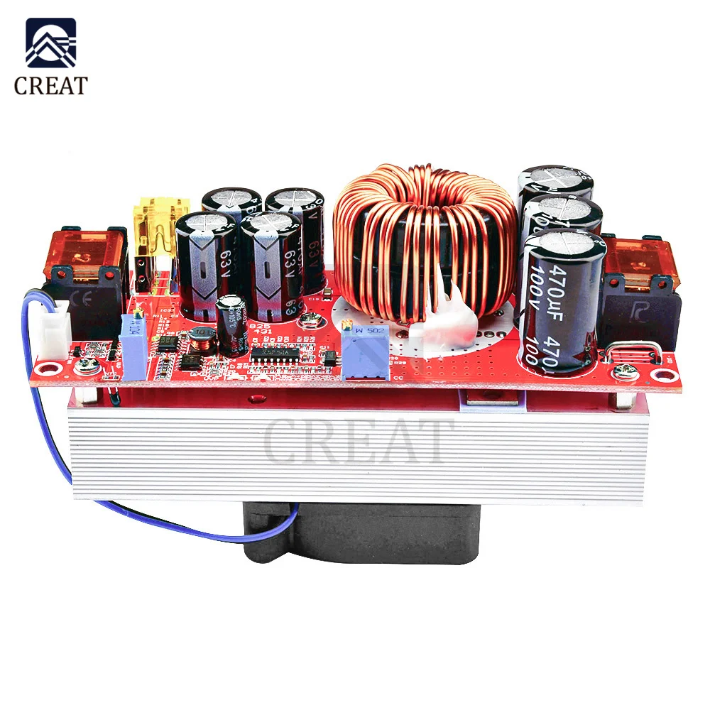 DC-DC Boost Converter 1800W/1200W 40A 20A Step Up Power Supply Module 10-60V to 12-90V Adjustable Voltage for Battery Charging