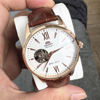 Orient Double Lion Classic Watch Series Refurbished Second Hand Automatic Mechanical Skin Watch Hollow Men's Watch
