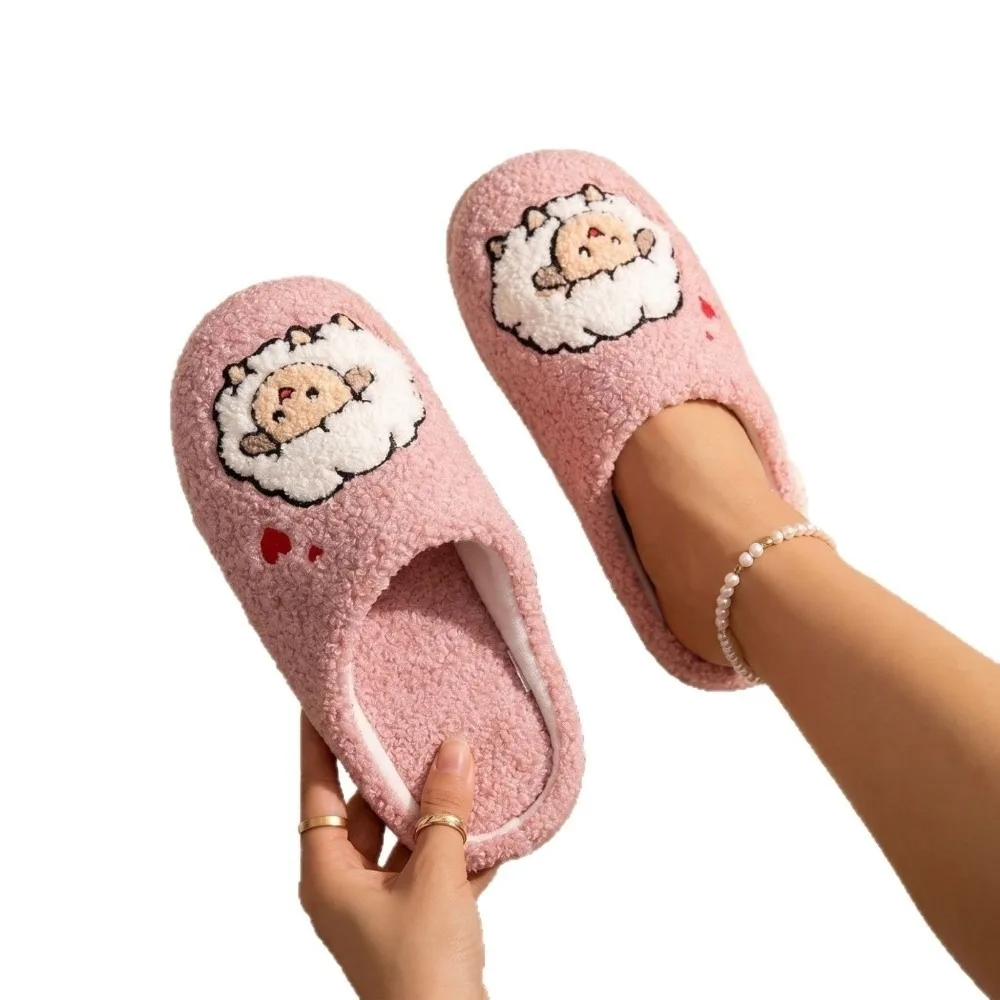 Lightweight Fuzzy Slipper Soft Sole Warm Lining Cotton House Slipper Anti-Slip Outsole Women's Indoor Slipper around The House