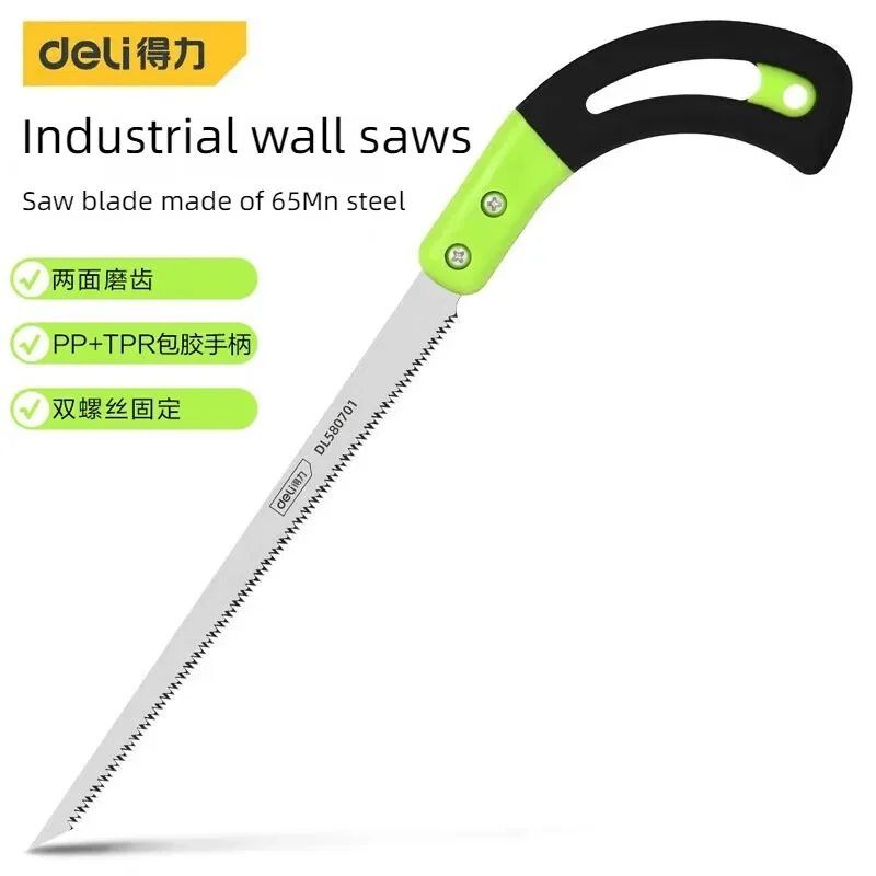 Deli Panel Wall Saw Mini Carpenter's Wood SA Small Hand Saw Multifunctional Garden Double Row Blade Saw Woodworking Fine Tooth