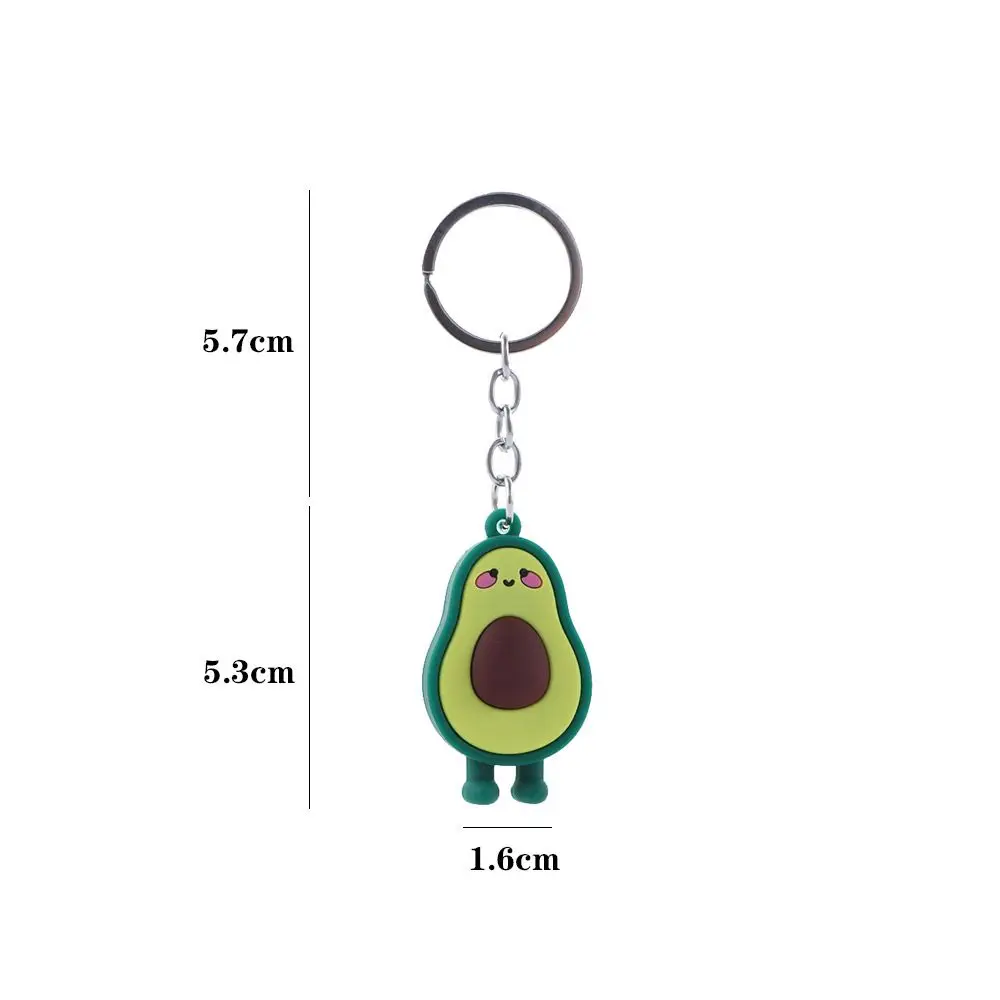 Man Women Christmas Gift Bag Pendant Couple Key Rings Jewelry Smiling Avocado Avocado Keychain 3D Keychain Simulated Fruit