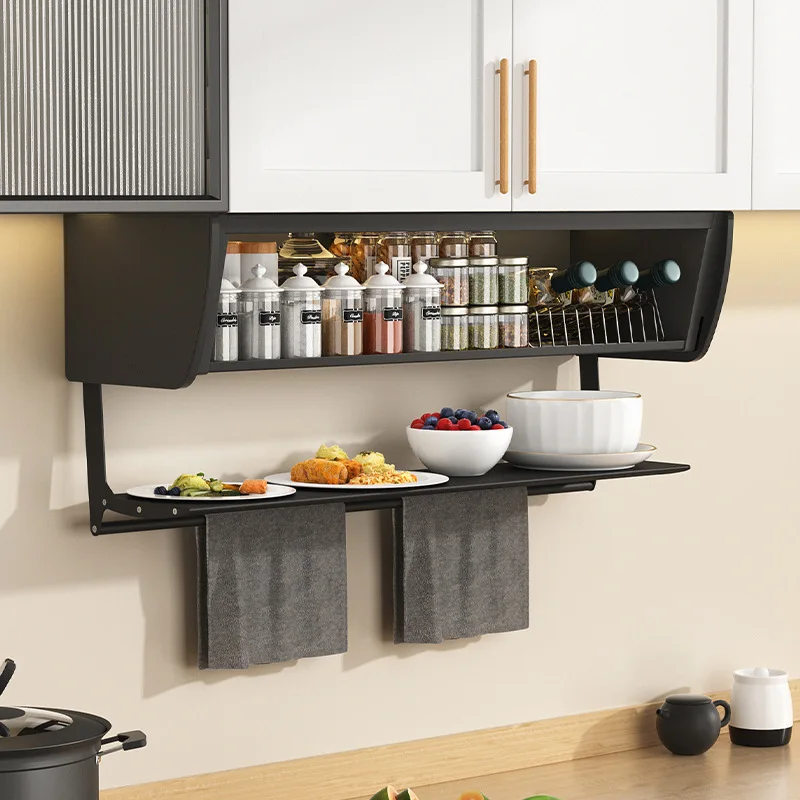 Cross-border kitchen storage racks, dishes, seasoning storage racks, storage boxes, space capsule wall cabinets, wall-mounted