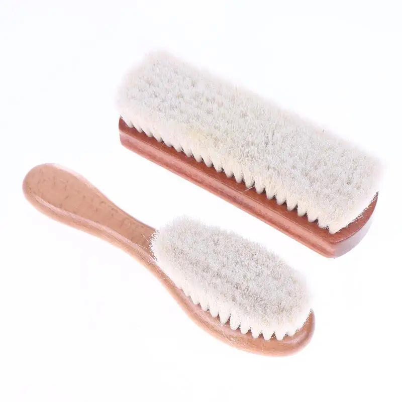

New 1Pcs Multifunctional Soft Wool Shoe Brush With Wooden Handle Wool Hair Leather Care Shoe Polish Boot Cleaner Shoe Brush