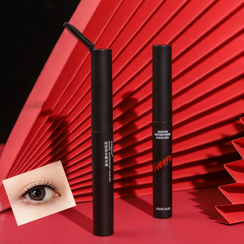 Mascara épais mince et bouclé, style imperméable, résistant à la transpiration et sans bavures, maquillage super long