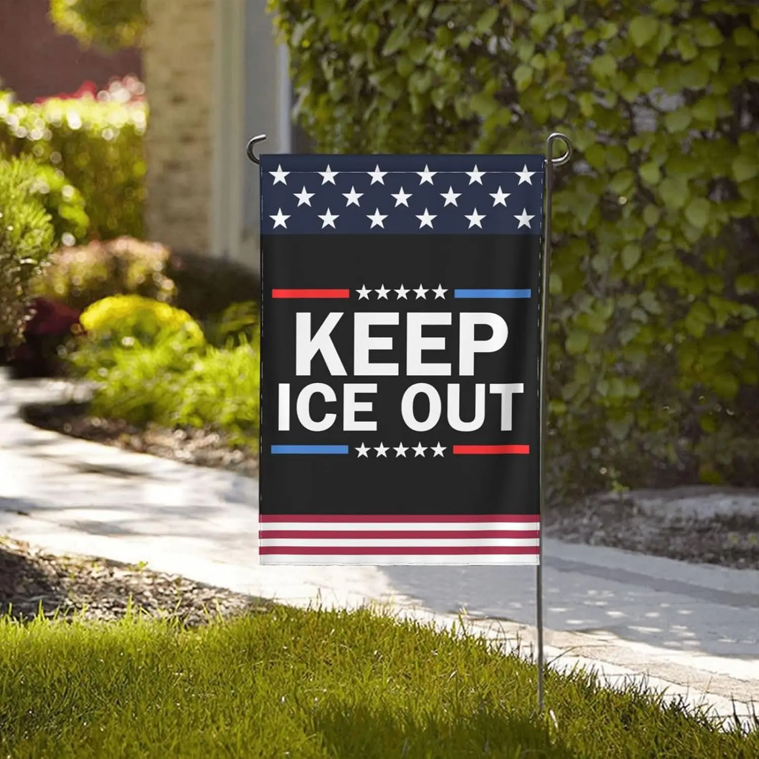 Keep Ice Out Garden Flag 12x18 Protest Resist Yard Sign House Flag Double Sided No Flagstand ZY45 AAS