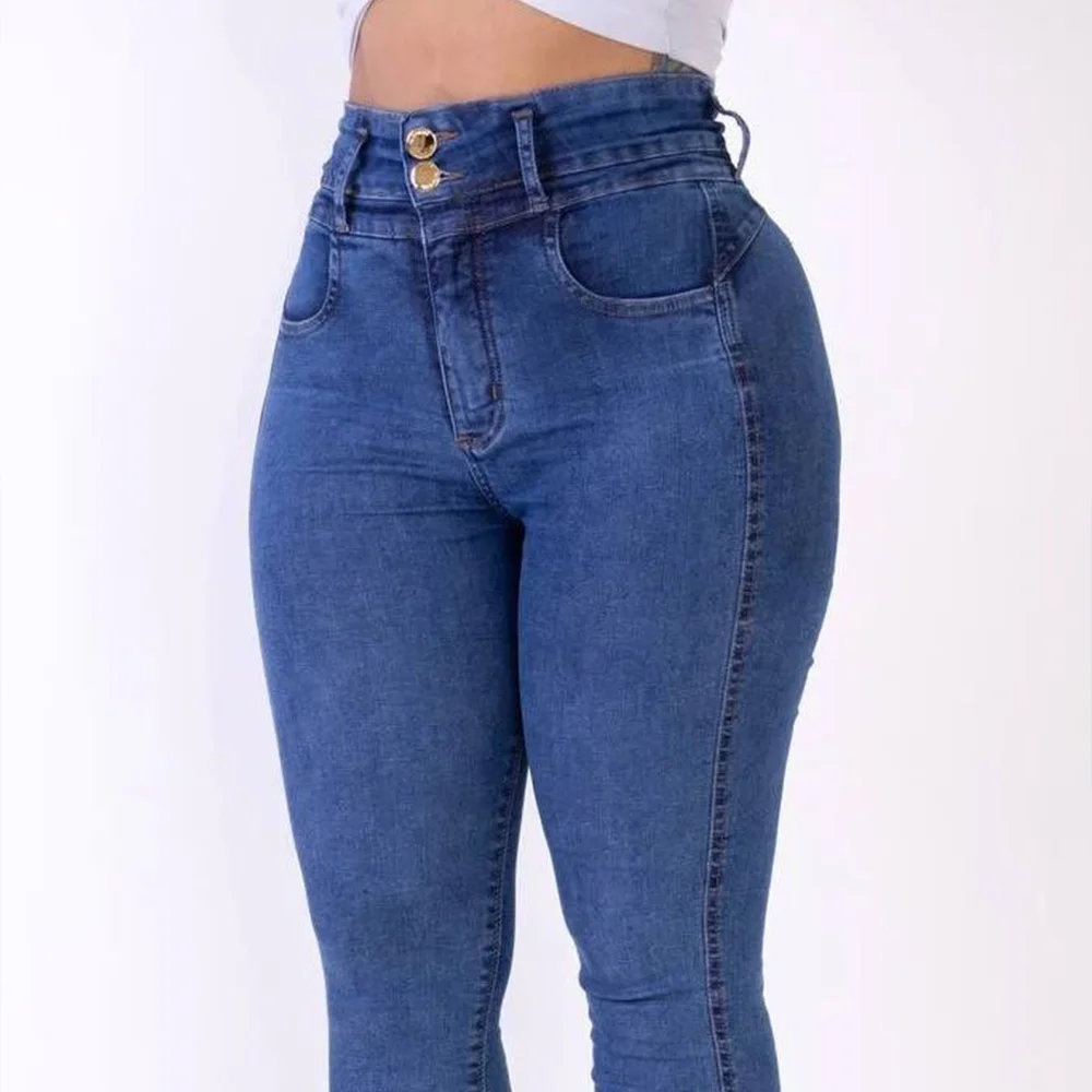 2023 Stretchy Slim Fit Autumn Denim Jeans Fashionable and Comfortable   Women’s High Waisted Pants Blue for Women Slouchy Jeans