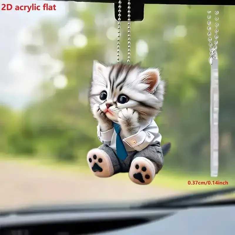 1/2/5/10 pieces car interior pendant, acrylic couple cat 2D pendant, backpack keychain, car decoration pendant gift