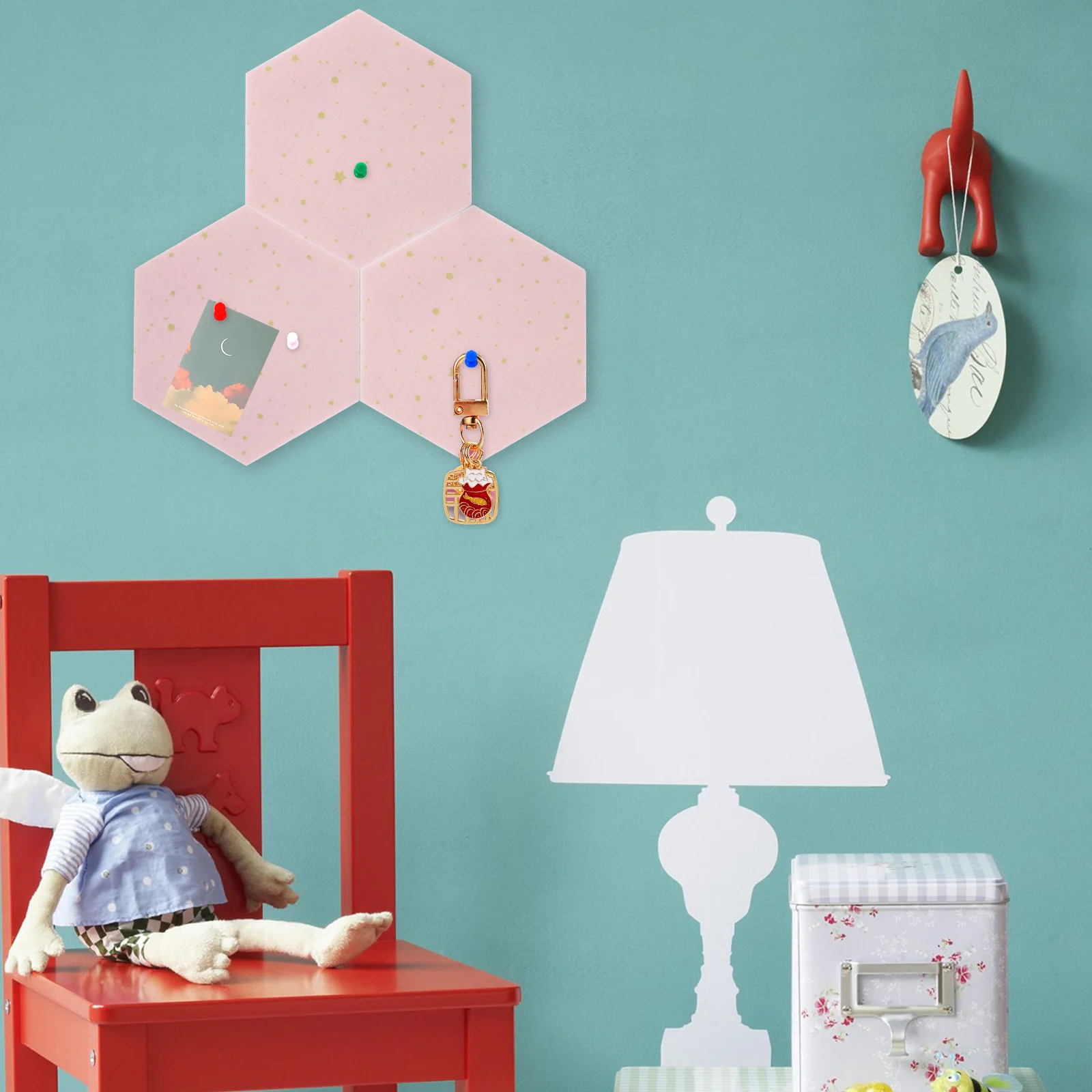 

2pcs Hexagon Felt Board 9mm Thick Purple Sky Wall Decals 11x19x22cm Memo Photo Display Bulletin Boards