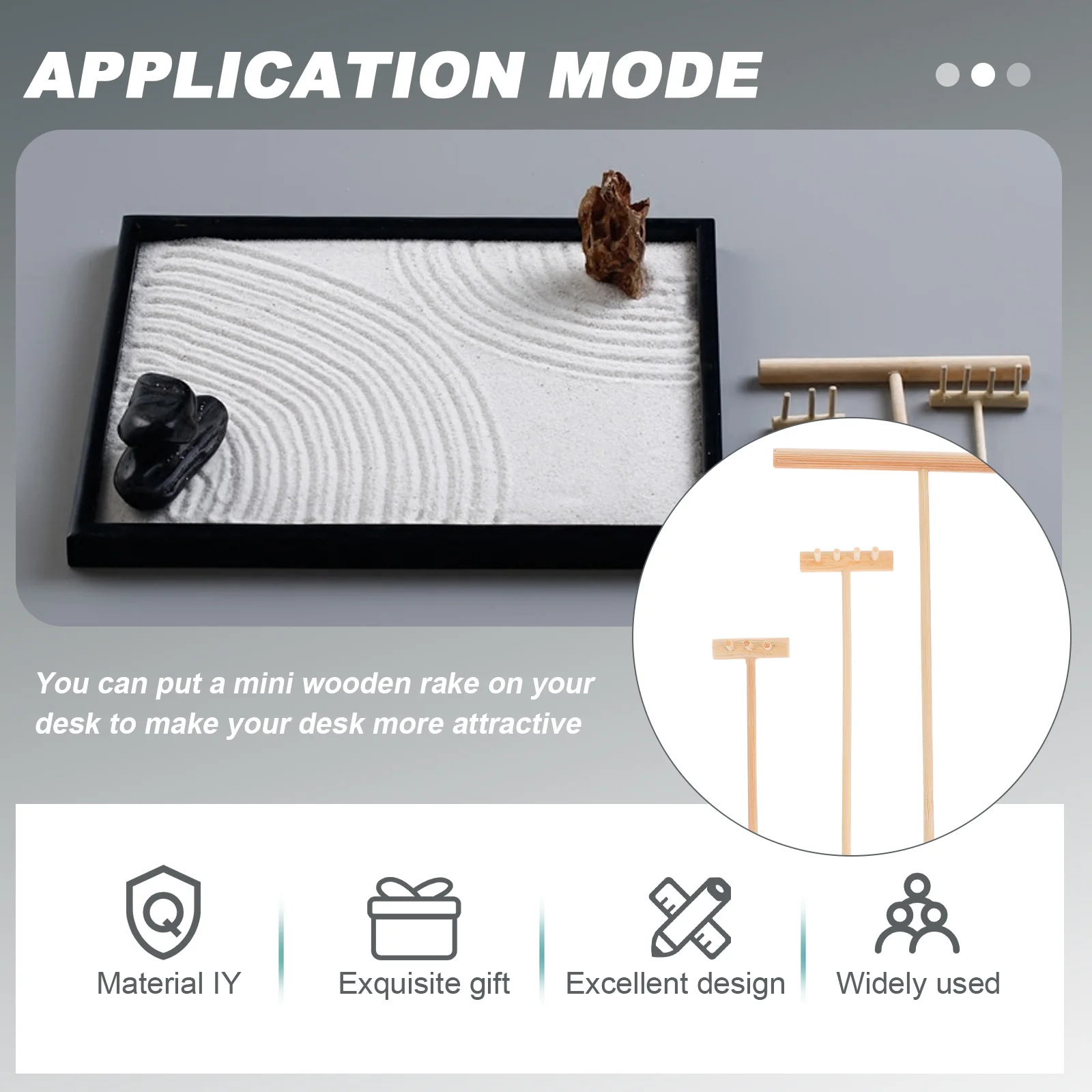 3 pçs mini ancinhos de jardim para zen jardim ferramentas de alisamento de areia desktop acessórios decoração sandbox ancinho