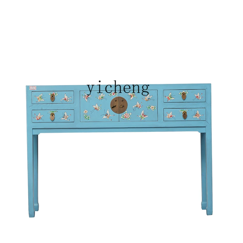 

XC New Chinese Style Solid Wood Console Side View Partition a Long Narrow Table Locker Corridor Table