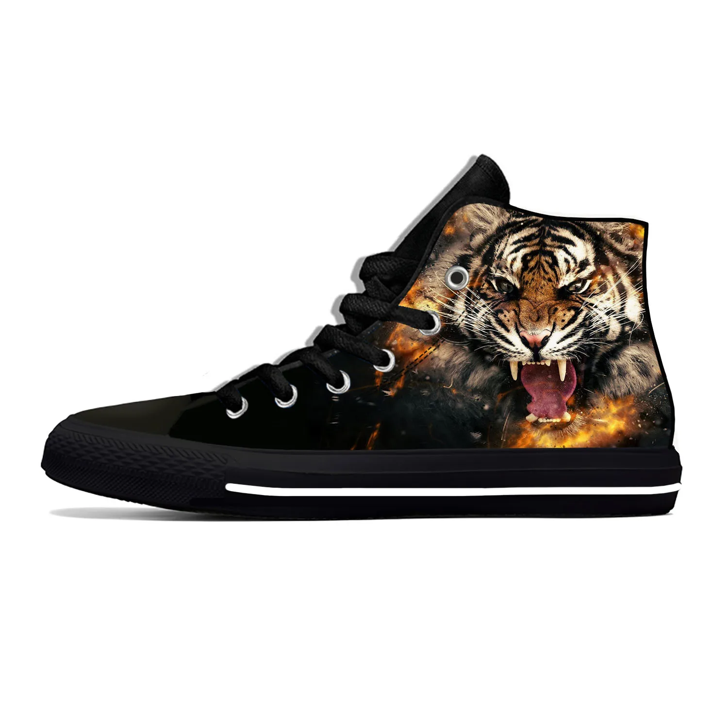 Anime Cartoon Animal Epic Tiger Head Cool Fashion Casual Cloth Shoes High Top Lightweight Breathable 3D Print Men Women Sneakers