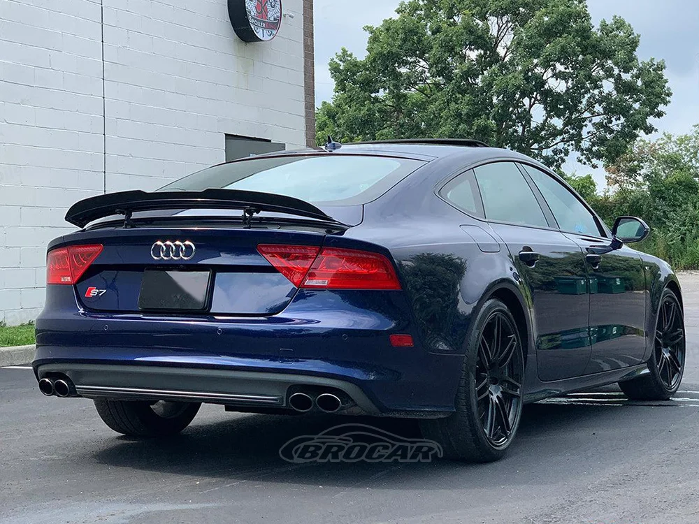 For Audi A7 S7 RS7 spolier 2013 - 2018 V style ABS plastic gloss black rear spoiler trunk boot wing spoiler rear bumper wing lip