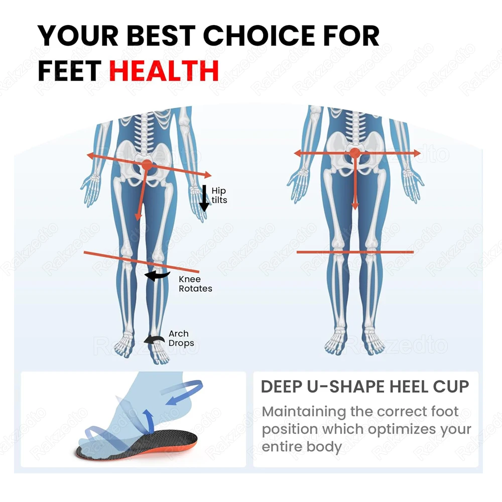 Premium Orthopedic Insoles for Flat Feet Arch Support Shoe Pad for Sneakers Inner Sole Plantar Fasciitis Relief Sports Insoles