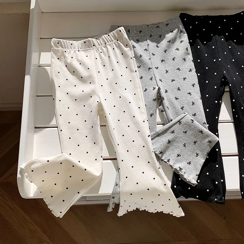 

Summer Girls Floral Polka Dot Flared Pants Fashion Children Clothes Fashion Outdoor Activities Children Pants Kids