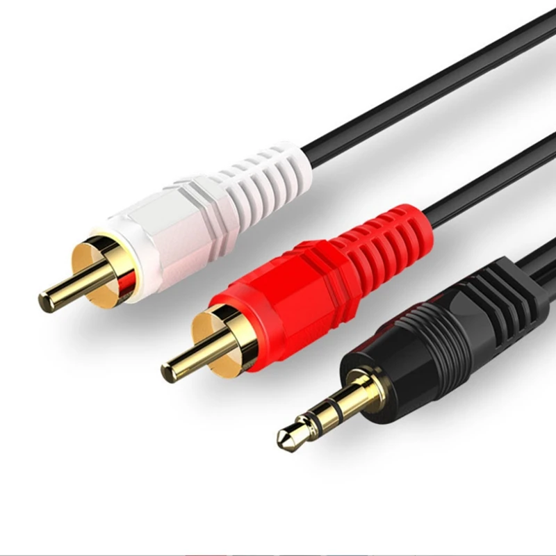 5M 3M 1M 3.5mm To RCA Female Connector Jack Stereo Cable Y Plug To 2 RCA Male Adapter 3.5 Audio Aux Socket To Headphone Music